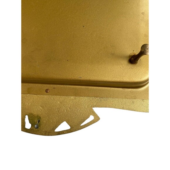 Mid Century Enamel on Brass Carved Footed Tray Dish Bowl Isreal fish wine grapes - Picture 14 of 16